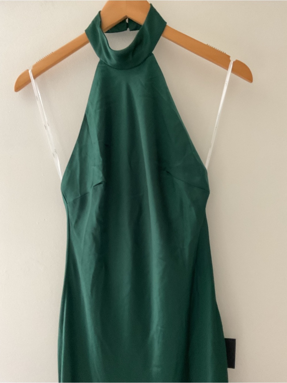 Lulus Love in Your Life Emerald Green Satin Halter Sleeveless Maxi Dress Small - Picture 6 of 12
